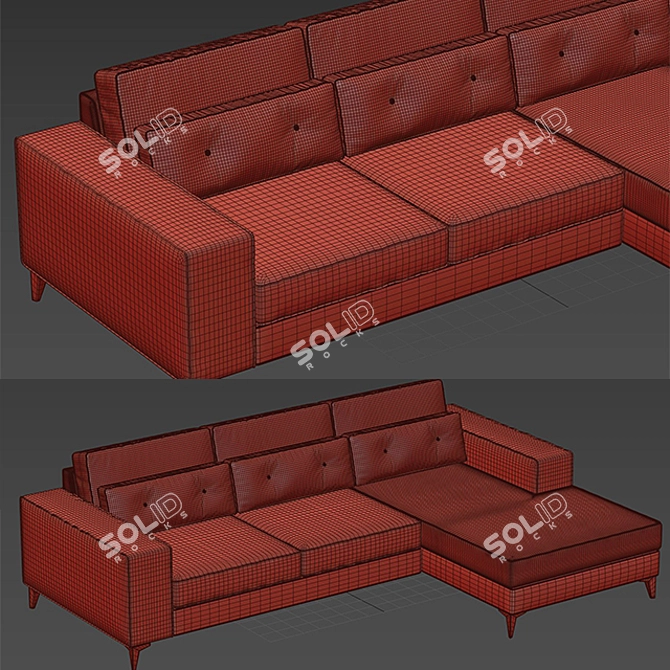 Unwrap UVW Sofa: 3DMax 2014 3D model image 3