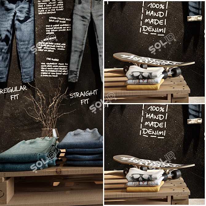 Modern Clothing Store Display 3D model image 3