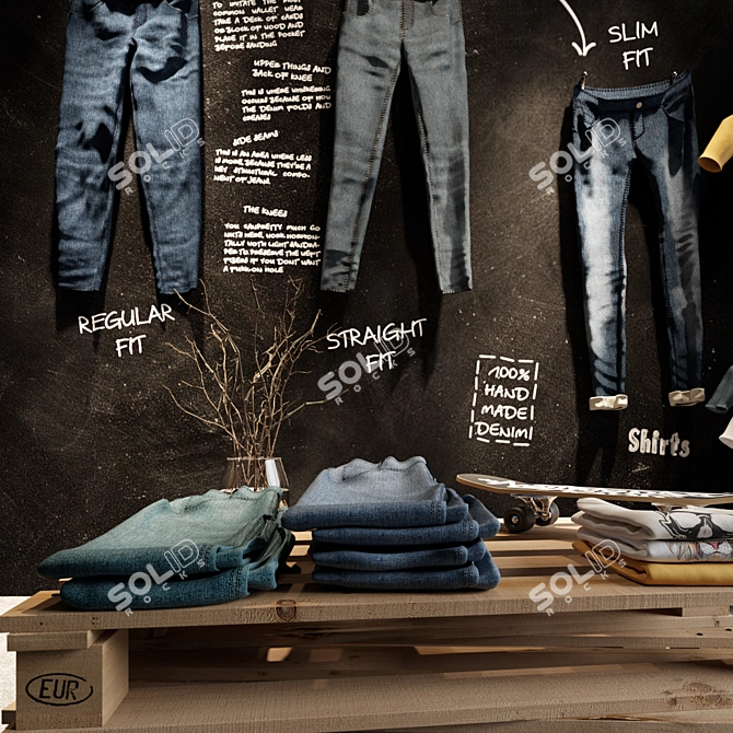 Modern Clothing Store Display 3D model image 5