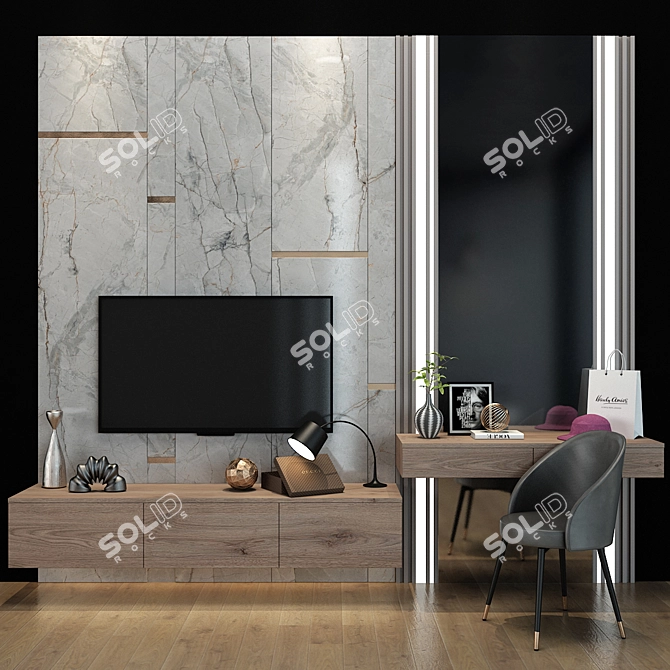 Sleek TV Stand, 092 3D model image 1