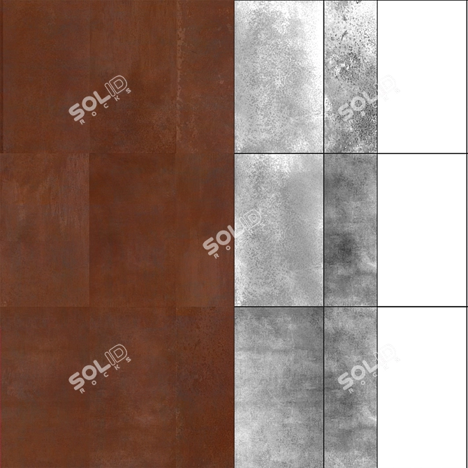 Seamless Corten Steel Texture 3D model image 3