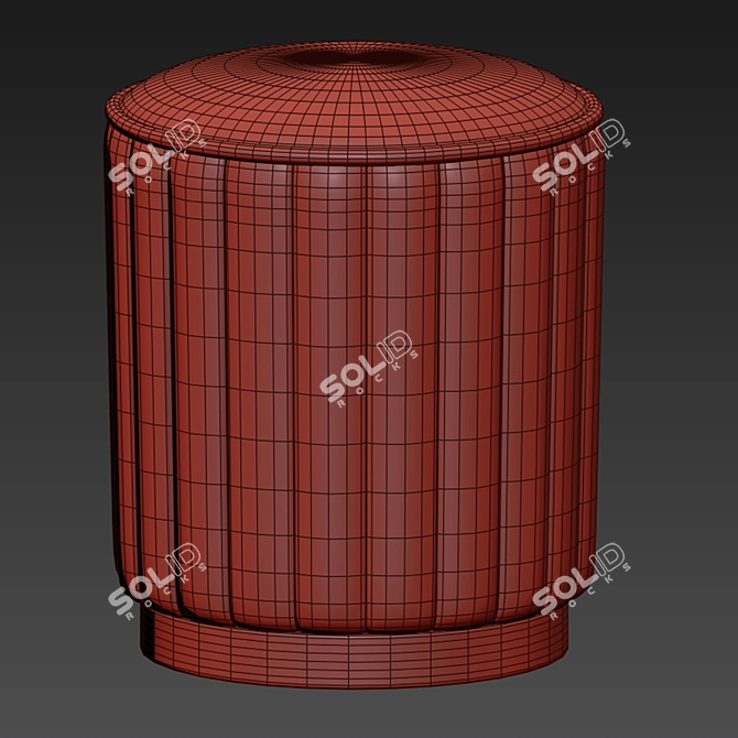 GE&YOBBY Round Fabric Ottoman 3D model image 3