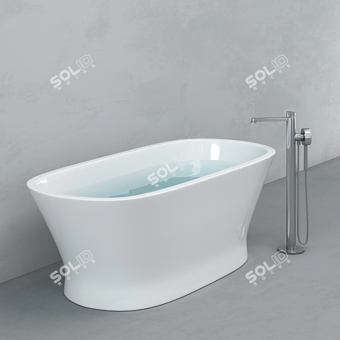 Slim Elegance: Porcelanosa Bath 3D model image 3