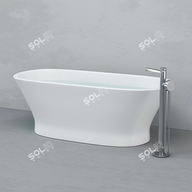 Slim Elegance: Porcelanosa Bath 3D model image 4