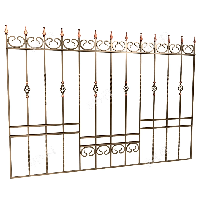 Versatile Balcony Fencing & Window Grilles 3D model image 2