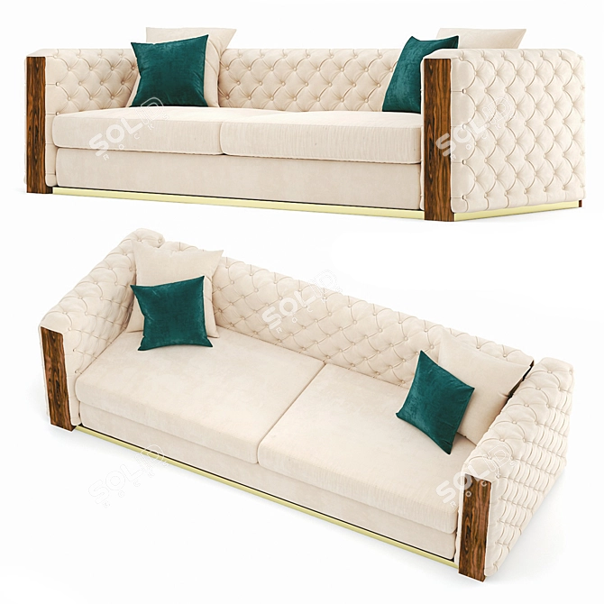 LASKASAS Jean Sofa: Sophisticated Elegance 3D model image 1