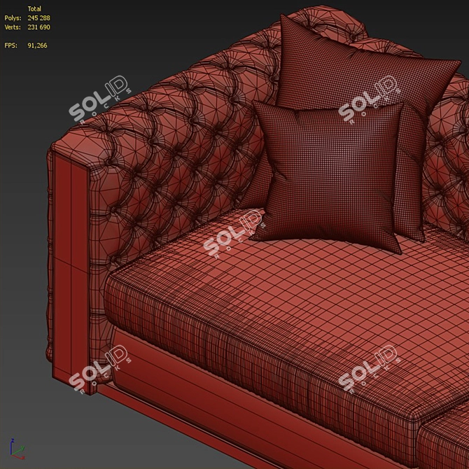 LASKASAS Jean Sofa: Sophisticated Elegance 3D model image 3