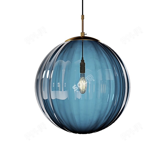 Nordic Glass Globe Pendant Light 3D model image 3