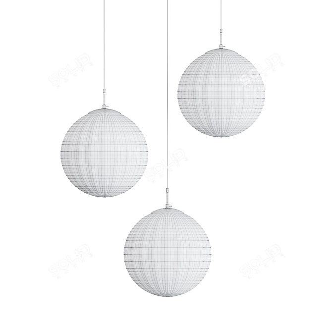 Nordic Glass Globe Pendant Light 3D model image 5