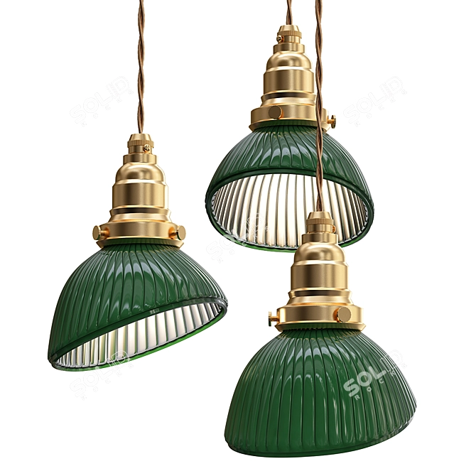 Elegant Glass Pendant Light 3D model image 1