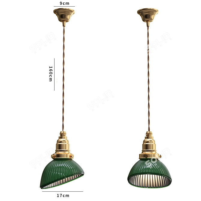 Elegant Glass Pendant Light 3D model image 2