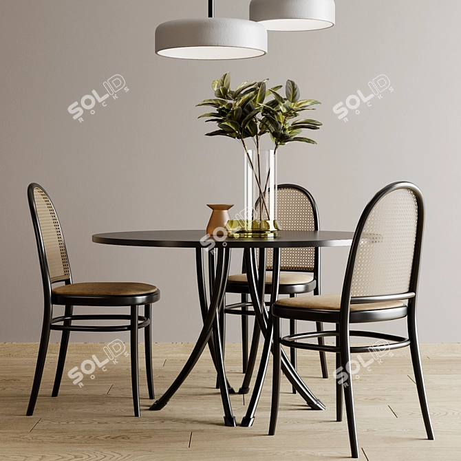 Thonet Vienna - Elegant Table & Chairs 3D model image 1