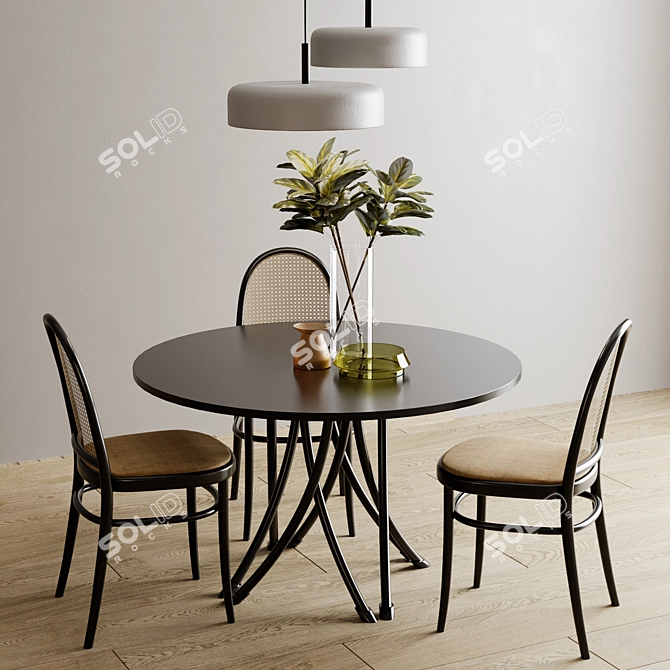 Thonet Vienna - Elegant Table & Chairs 3D model image 3