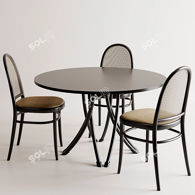 Thonet Vienna - Elegant Table & Chairs 3D model image 5