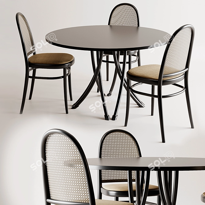 Thonet Vienna - Elegant Table & Chairs 3D model image 6