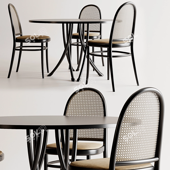 Thonet Vienna - Elegant Table & Chairs 3D model image 7