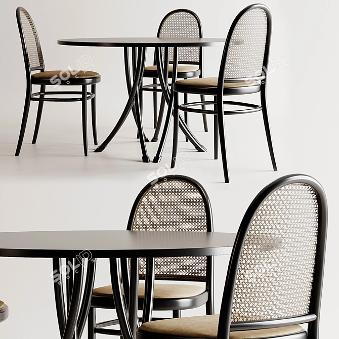 Thonet Vienna - Elegant Table & Chairs 3D model image 9