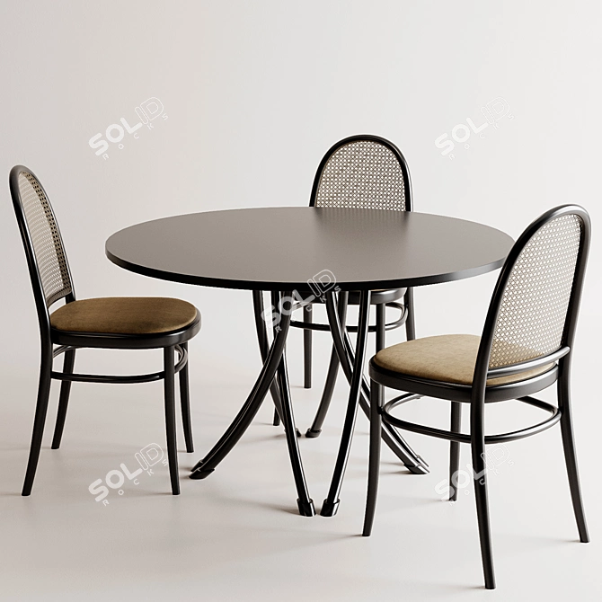 Thonet Vienna - Elegant Table & Chairs 3D model image 10