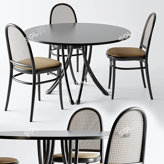 Thonet Vienna - Elegant Table & Chairs 3D model image 15