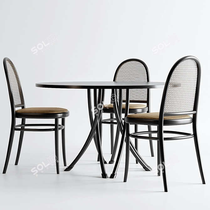 Thonet Vienna - Elegant Table & Chairs 3D model image 16