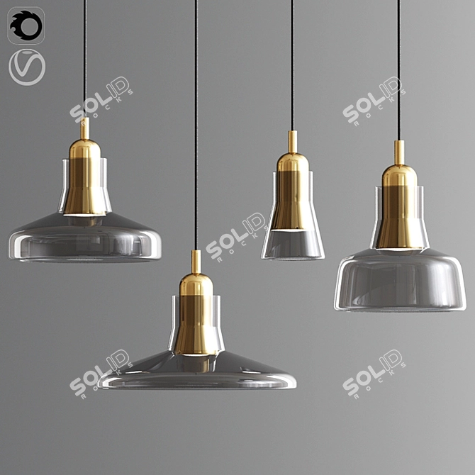 Modern Shadow Pendant - Elegant Lighting Solution 3D model image 1