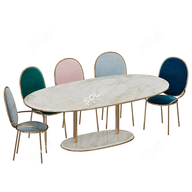 Modern Stay Dining Table: Sleek Design & Spacious 3D model image 1