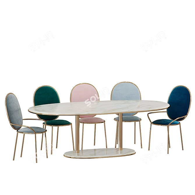 Modern Stay Dining Table: Sleek Design & Spacious 3D model image 2