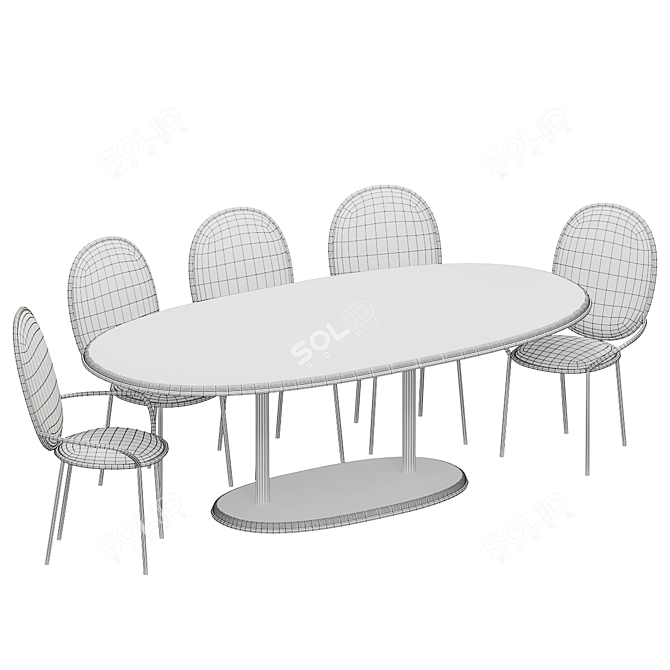 Modern Stay Dining Table: Sleek Design & Spacious 3D model image 4