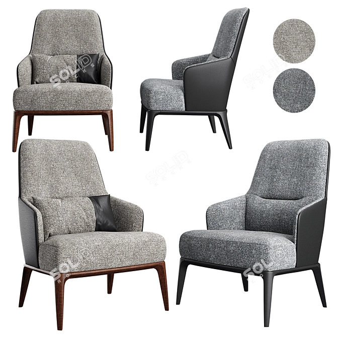 Compact Armchair - 670x650xH950 3D model image 1