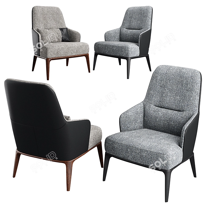 Compact Armchair - 670x650xH950 3D model image 2