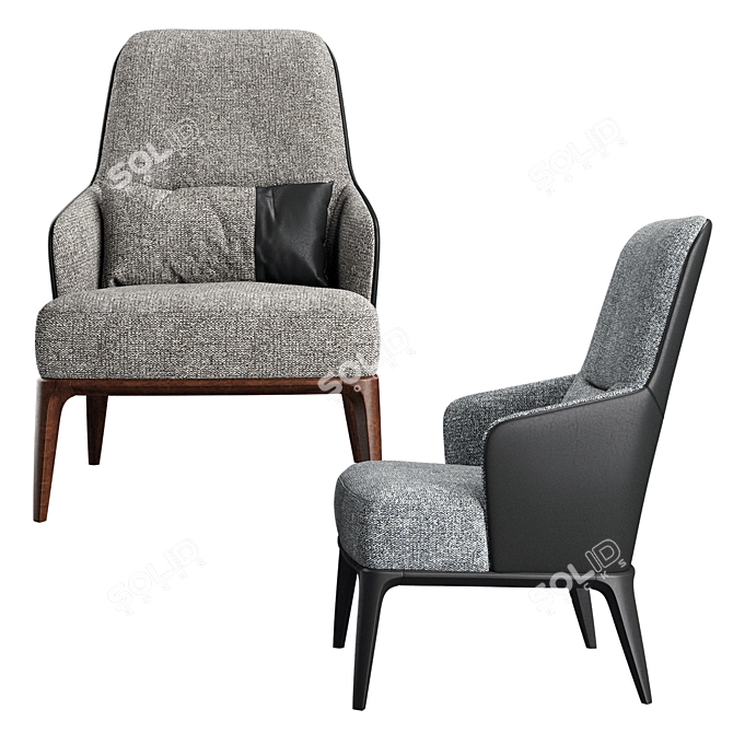 Compact Armchair - 670x650xH950 3D model image 3