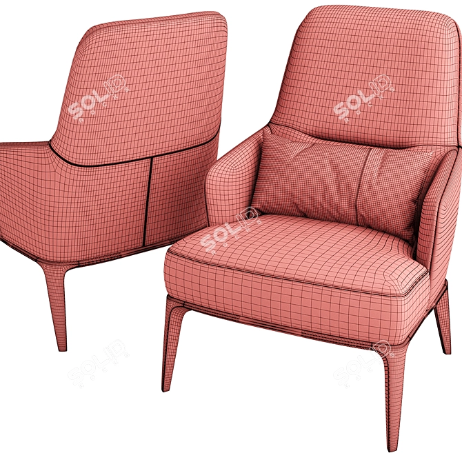 Compact Armchair - 670x650xH950 3D model image 5