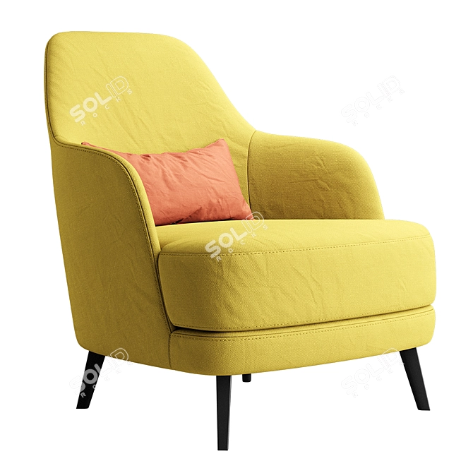 Elegant Poli Armchair 3D model image 2