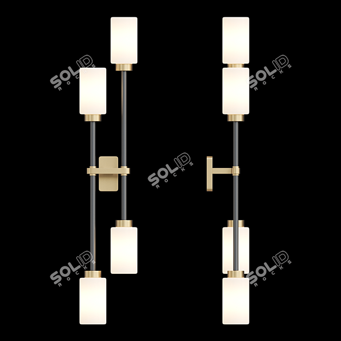 Elegant Glass Wall Sconce 3D model image 1