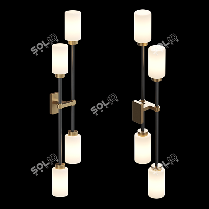 Elegant Glass Wall Sconce 3D model image 2