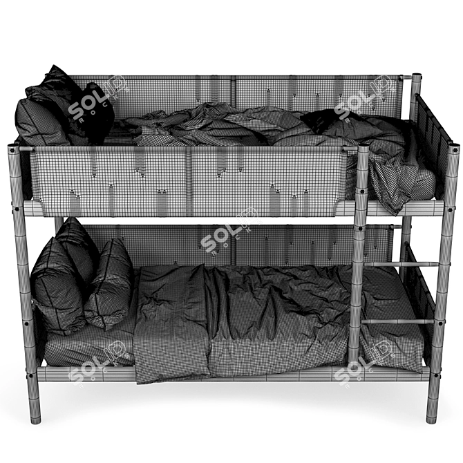 Modern Ikea Vitval Bed 3D model image 3
