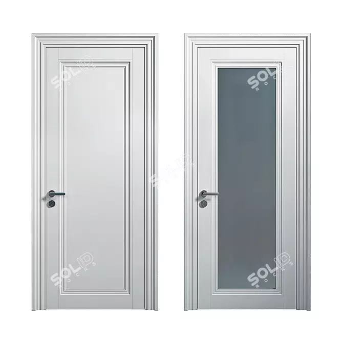 Elegant Volhovec CENTRO Doors Set 3D model image 1