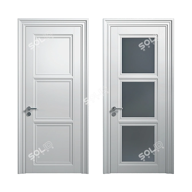 Sleek Volhovec CENTRO Door Set 3D model image 1