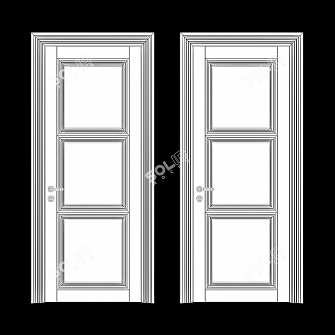 Sleek Volhovec CENTRO Door Set 3D model image 4