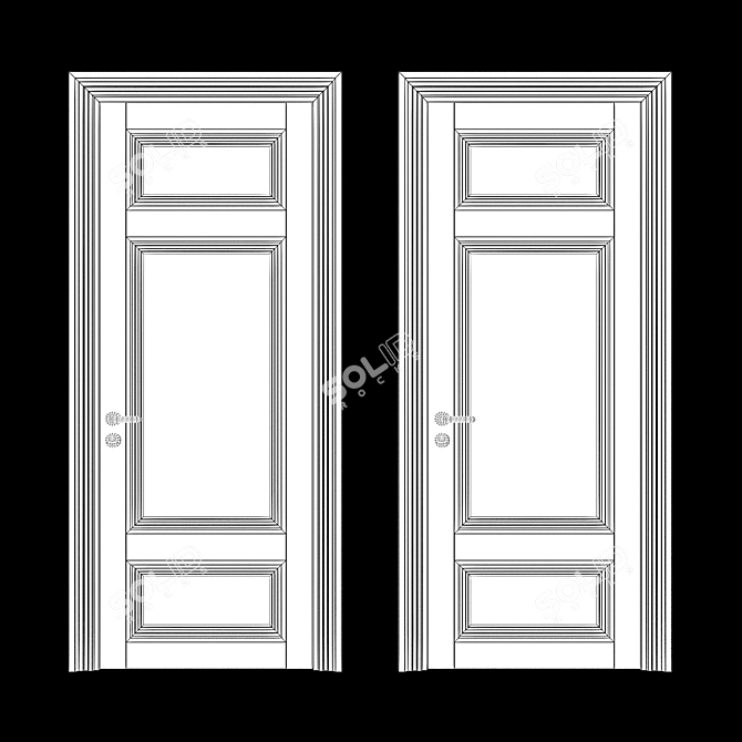 Modern Volhovec CENTRO Doors 3D model image 4