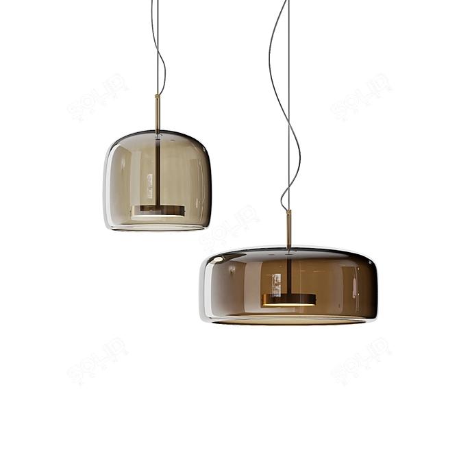 Dauphin Glass Pendant Lamp With LED Light 3D model image 1