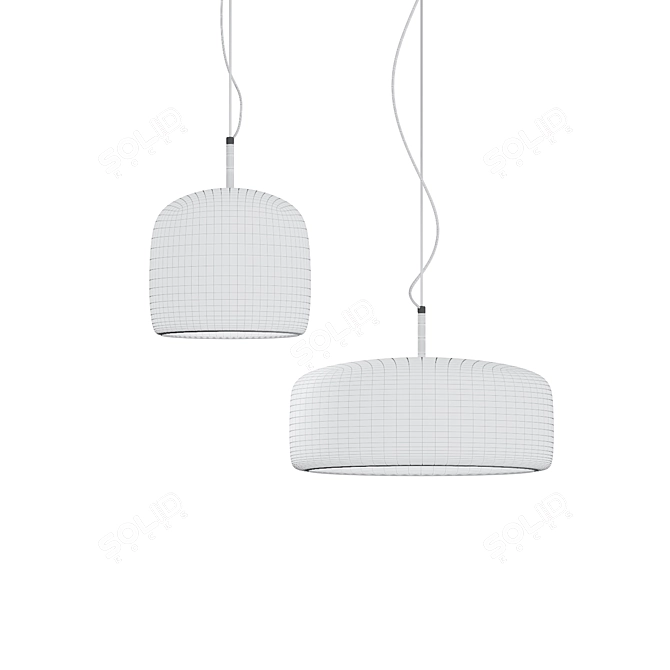 Dauphin Glass Pendant Lamp With LED Light 3D model image 3