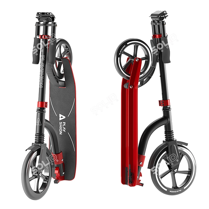 Playful Foldable Scooter 3D model image 3