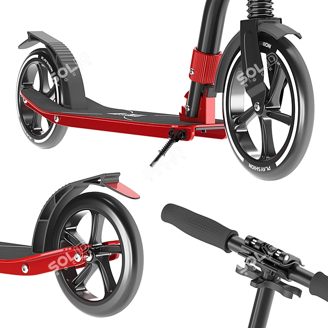 Playful Foldable Scooter 3D model image 4