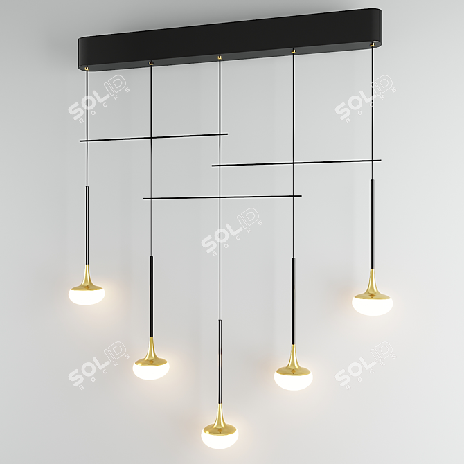 DROPS 5 Pendant Lamp: Sleek Design, Adjustable Height 3D model image 1