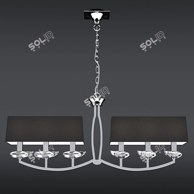 Elegant AKIRA Chandelier - 6 Energy-Saving Lights 3D model image 1