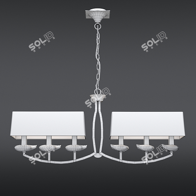 Elegant AKIRA Chandelier - 6 Energy-Saving Lights 3D model image 2