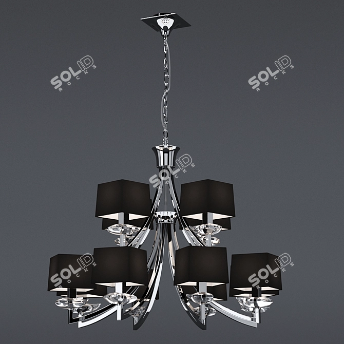 AKIRA Chandelier: Stylish Lighting Fixture with 12 Energy-Saving Lamps 3D model image 1