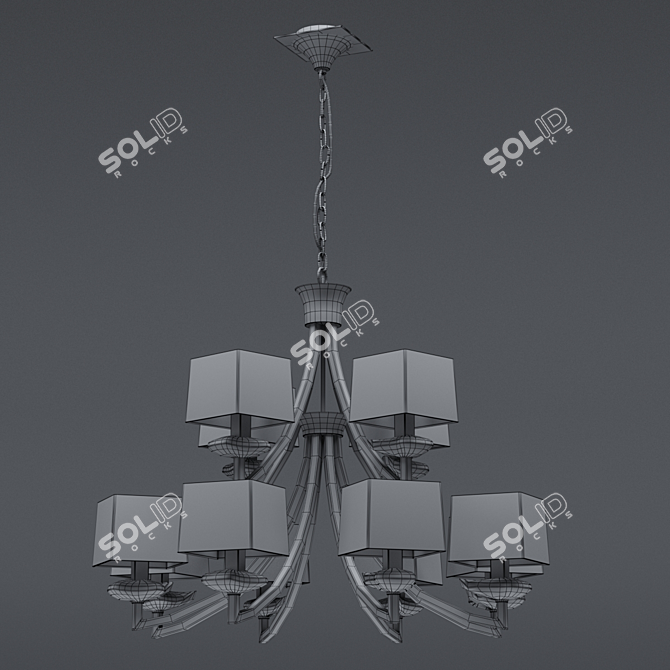 AKIRA Chandelier: Stylish Lighting Fixture with 12 Energy-Saving Lamps 3D model image 2