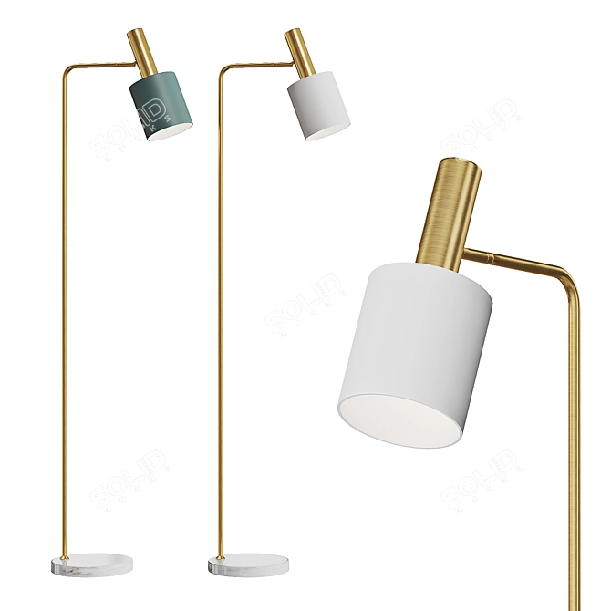 Scandi Marble Floor Lamp 3D model image 1